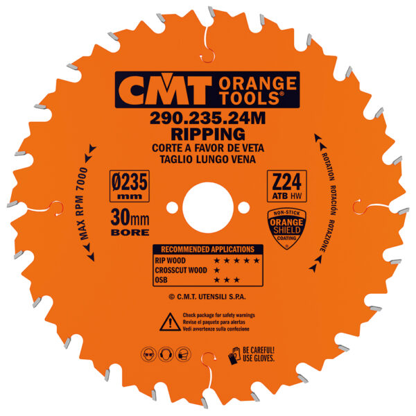 ΔΙΣΚΟΙ CMT ΦΟΡΗΤΩΝ ΕΡΓΑΛΕΙΩΝ ΞΥΛΟΥ SERIES 290 Rip circular saw blades, for portable machines