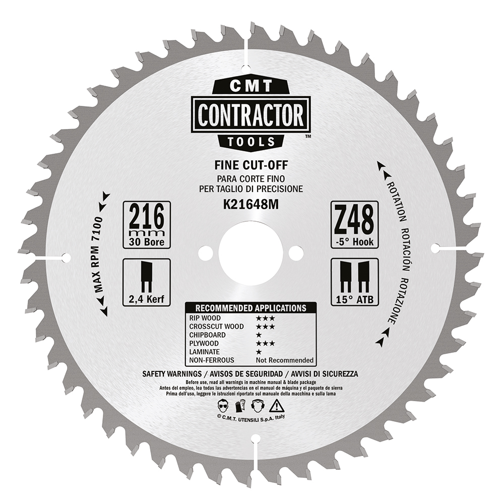 ΔΙΣΚΟΙ CMT ΞΥΛΟΥ ΣΥΣΚΕΥΑΣΙΑ 10ΤΕΜ SERIES K Contractor® – Contractor circular saw blade in Masterpack _K21648M